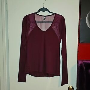 Victoria Secret Maroon long sleeve work out shirt